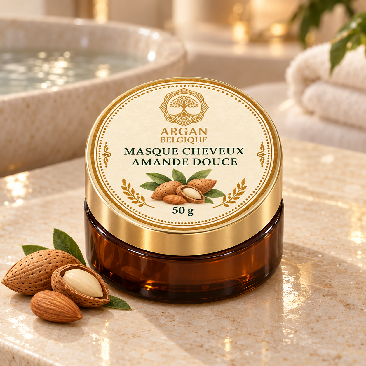 Masque Amande Douce — vue de face Argan Belgique