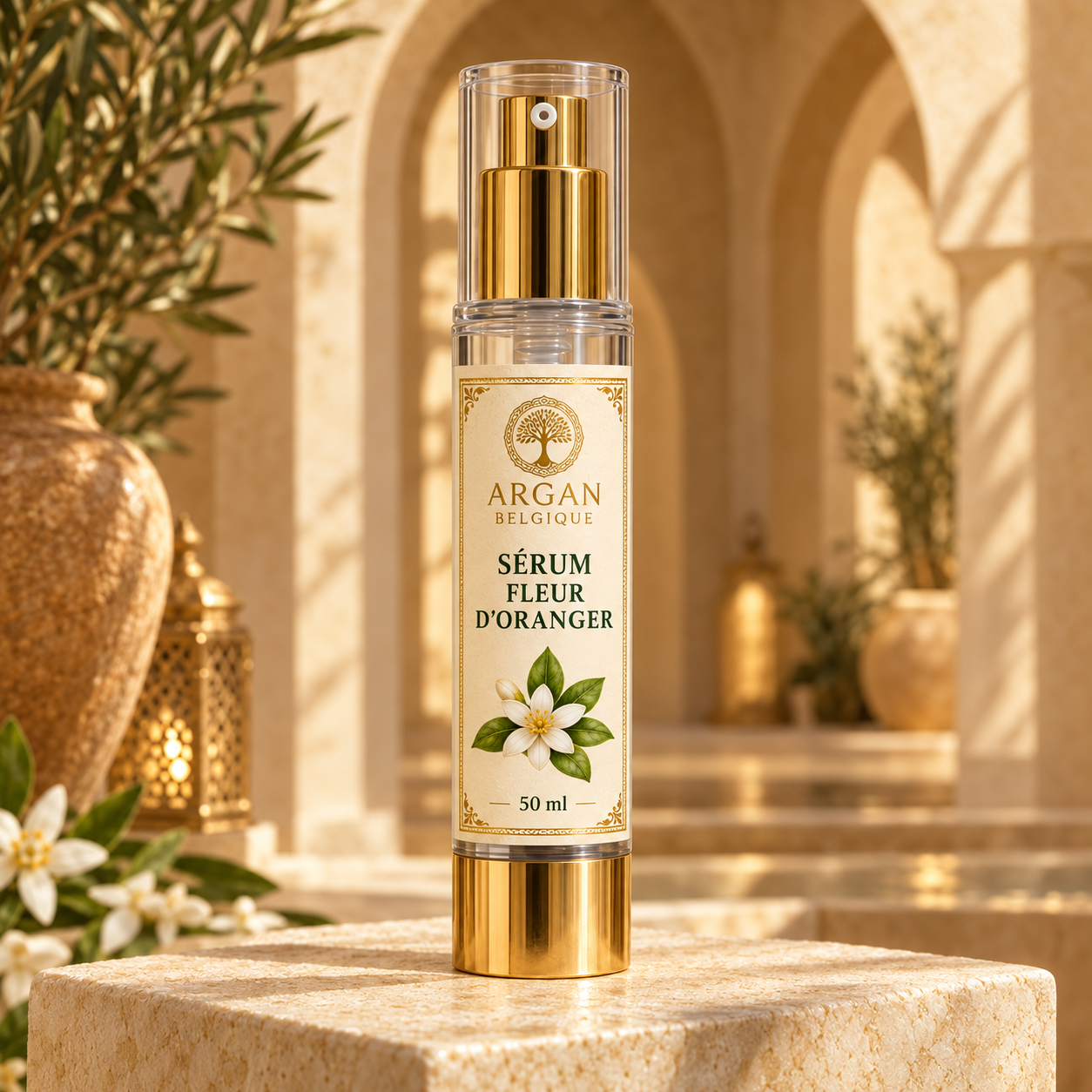 Sérum Fleur d'Oranger — vue de face Argan Belgique