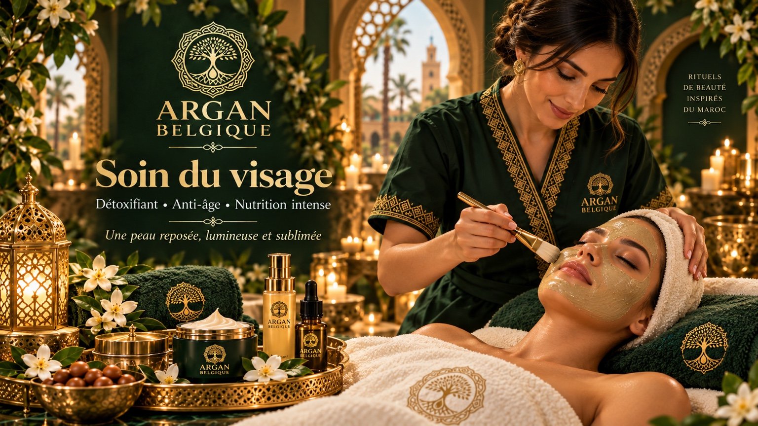 Soin du visage — illustration Argan Belgique
